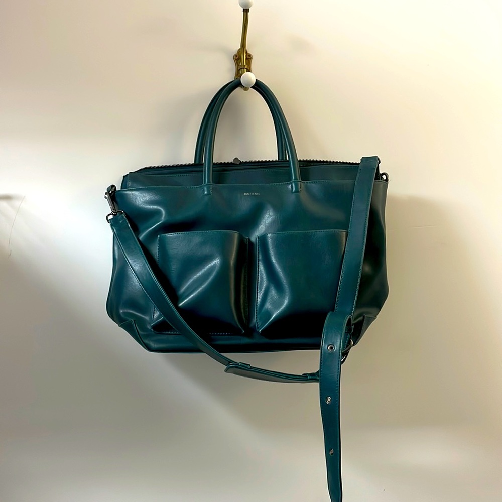Matt & Nat Vegan hunter green Leather Diaper Bag